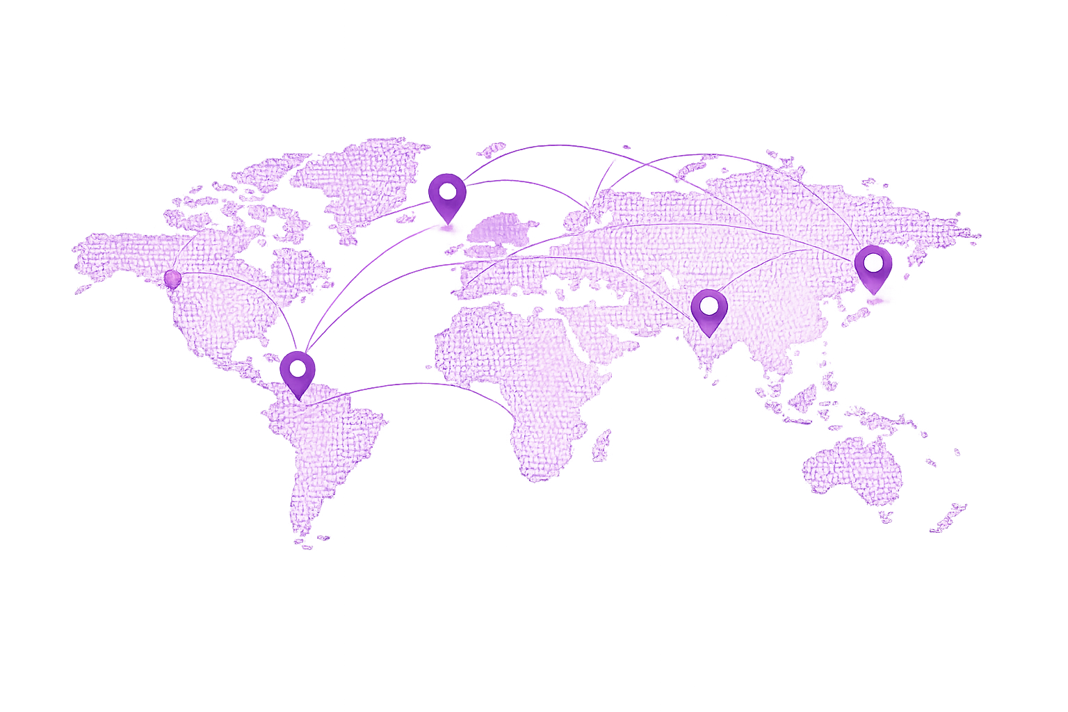 World map showing HopeTex's global reach